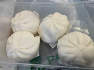 Bbq steam buns. Not great but a bit better when warmed    at Blossoming Lotus in Newtown