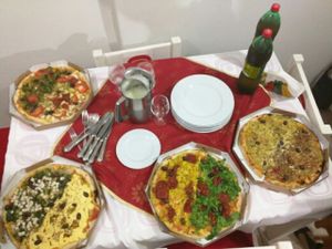 8 different kinds of vegan pizza (of the many more options they serve)  at Bella Mooca Pizzaria in Sao Paulo