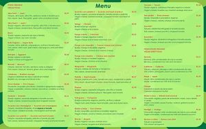 the menu at Bella Mooca Pizzaria in Sao Paulo