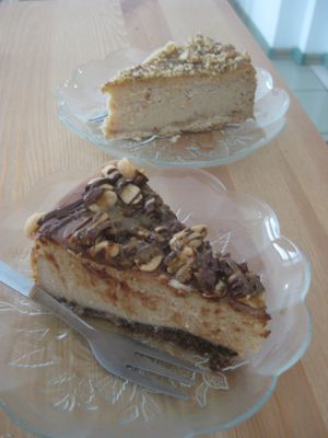 Snickers cake and hazelnut cake at Soya Cafe in Krakow