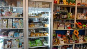 great choice of vegan food at Vegan Store Stall 83 in Rome