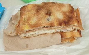 Mortadella and cheese on fresh bread €5.46 at Vegan Store Stall 83 in Rome