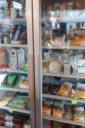 Fridge at Vegan Store Stall 83 in Rome