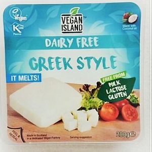 Vegan feta available at vegan store at Vegan Store Stall 83 in Rome