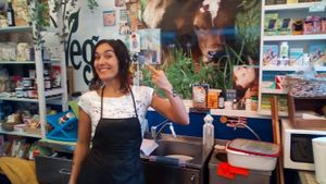 Disrupting speciesism in the meat market! at Vegan Store Stall 83 in Rome