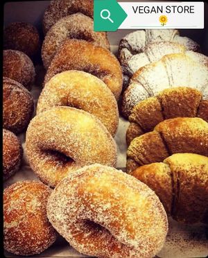 ##ditchdairy vegan donuts at Vegan Store Stall 83 in Rome