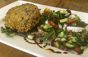 Veggie burger (Vegan) at The Laughing Owl in Belgrave