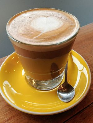 Almond latte at The Laughing Owl in Belgrave