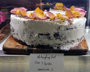 Chai & vanilla cake at The Laughing Owl in Belgrave