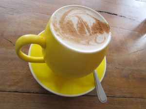 Vegan chai, made with almond milk.  at The Laughing Owl in Belgrave