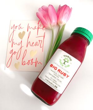 Big Ruby Organic Raw Cold Pressed Juice at Thrive Juice Lab in Laguna Niguel