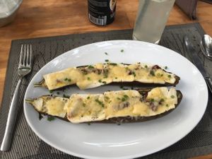 baked aubergine at Banlle in Siem Reap