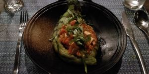 Stuffed eggplant at Banlle in Siem Reap