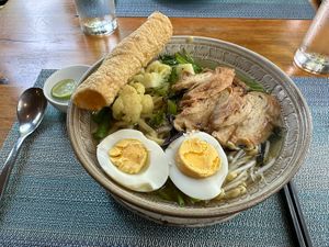 Vegetarian soup noodle (can opt for eggless)  at Banlle in Siem Reap