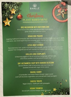 2022 Christmas Menu  at Banlle in Siem Reap