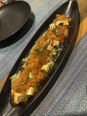 Eggplant and tofu  at Banlle in Siem Reap