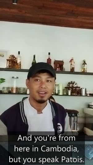 Bola, the chef, who knows a few words in Jamaican Patois! at Banlle in Siem Reap