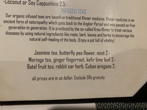 Menu  at Banlle in Siem Reap