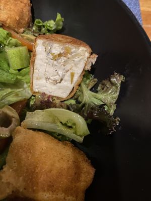 Inside the stuffed fried tofu  at Banlle in Siem Reap