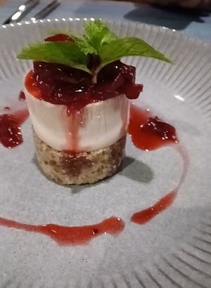 Lime tart with pineapple and rossella compot at Banlle in Siem Reap