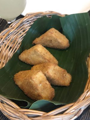 Crispy tofu. Go ahead. There is a surprise inside.  at Banlle in Siem Reap