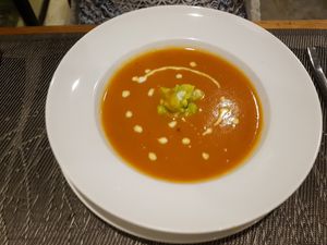 Tomato soup at Banlle in Siem Reap