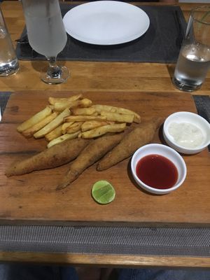 Vegan Fish n Chips  at Banlle in Siem Reap