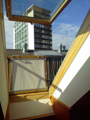 window which turns into a balcony at Hotel Sandwirth in Klagenfurt