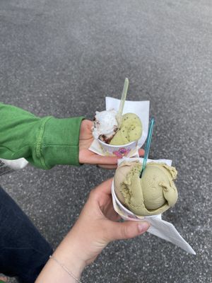 bounty & kiwi, nocciola & pistaccio  at La Mini Gelateria in Locarno