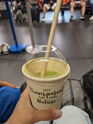 Hulk (Nr 16) with carton cup and straw. at Guapa in Charleroi