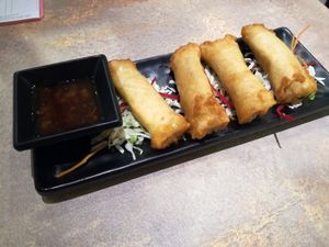 Best lumpia in the world according to mom at Simple Life Healthy Vegetarian Restaurant - Sunway Putra in Kuala Lumpur
