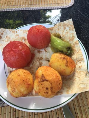Veggies and potatoes  at Platan in Samarkand