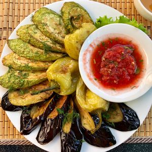 Grilled veggies at Platan in Samarkand