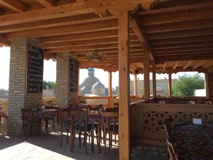 Terrace with view at Minzifa in Bukhara