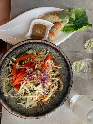 Summer rolls and salad -magic!!  at Quy Nguyen - Vegan Living in Berlin