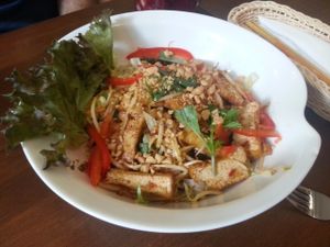 Tofu and rice noodles at Quy Nguyen - Vegan Living in Berlin