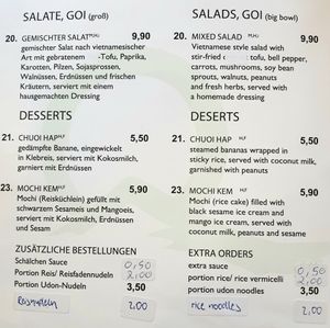 Menu at Quy Nguyen - Vegan Living in Berlin