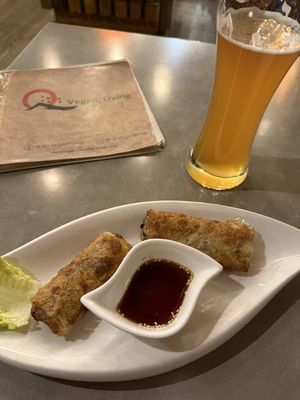 Cha Gio starter with NA beer  at Quy Nguyen - Vegan Living in Berlin