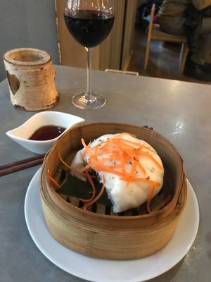Giant steamed vegetables/mushroom filled bun at Quy Nguyen - Vegan Living in Berlin