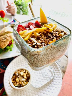 Chia pudding...delicious and huge! at Organico Fortuna in La Fortuna