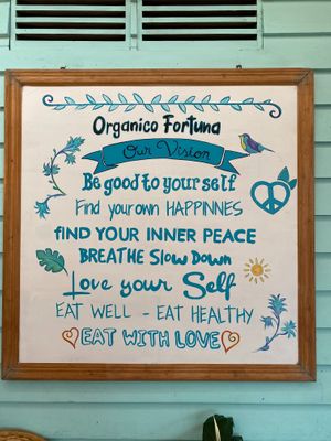 Vision board at Organico Fortuna in La Fortuna