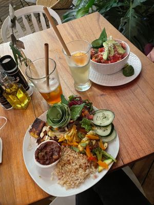 Rice and beans  at Organico Fortuna in La Fortuna