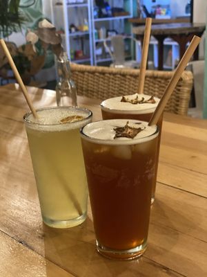 lemonade and iced tea  at Organico Fortuna in La Fortuna