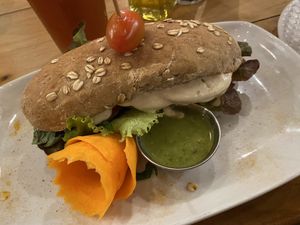 Caprese Sandwich (9$) at Organico Fortuna in La Fortuna