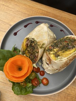 Tico burrito (recommend for breakfast!)   at Organico Fortuna in La Fortuna