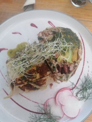 Vegan burrito at Organico Fortuna in La Fortuna