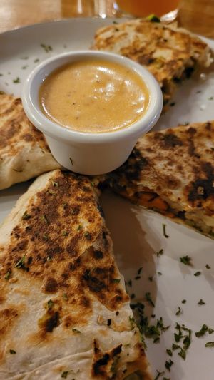 Spicy quesadilla at Organico Fortuna in La Fortuna