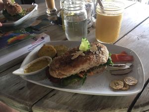 Falafel Sandwich at Organico Fortuna in La Fortuna