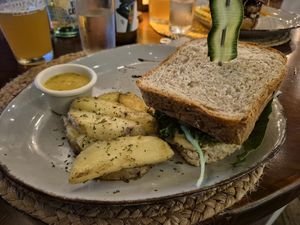 Falafel Sandwich at Organico Fortuna in La Fortuna