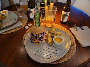 Tofu Burger at Organico Fortuna in La Fortuna